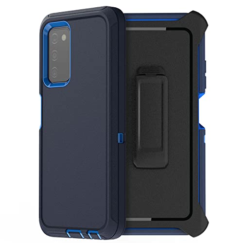 AICase for Galaxy A03S Case,Heavy Duty Drop Protection Full Body Rugged Shockproof/Dust Proof Military Protective Tough Durable Phone Cover for Samsung Galaxy A03S(US Version) - color: Navy Blue with Belt Clip