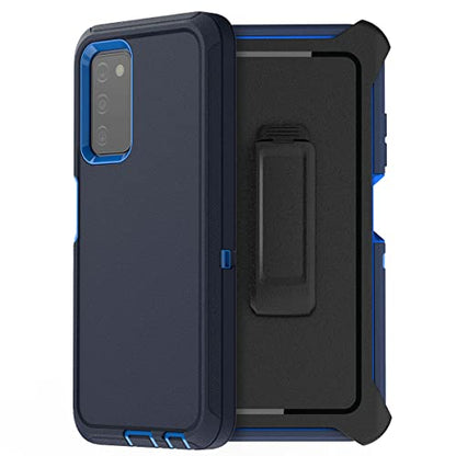 AICase for Galaxy A03S Case,Heavy Duty Drop Protection Full Body Rugged Shockproof/Dust Proof Military Protective Tough Durable Phone Cover for Samsung Galaxy A03S(US Version) - color: Navy Blue with Belt Clip