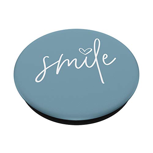Smile Positive Inspirational Quote - Dusty Sky Blue PopSockets PopGrip: Swappable Grip for Phones & Tablets
