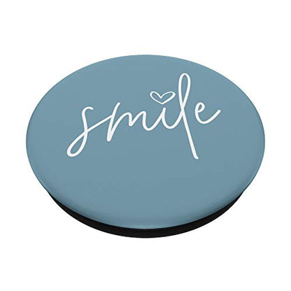 Smile Positive Inspirational Quote - Dusty Sky Blue PopSockets PopGrip: Swappable Grip for Phones & Tablets