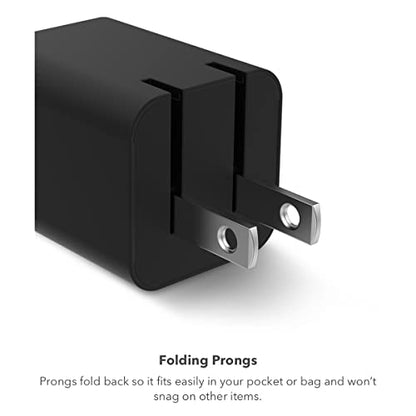 Mophie speedport 30 USB-C Charger GaN 30W Fast Compact Foldable Charger for MacBook Pro 13, Galaxy S24 Ultra/S23/S22, Note 20/10, iPhone 17/16/15/14/13 and More - Black - color: Black, style: 30W