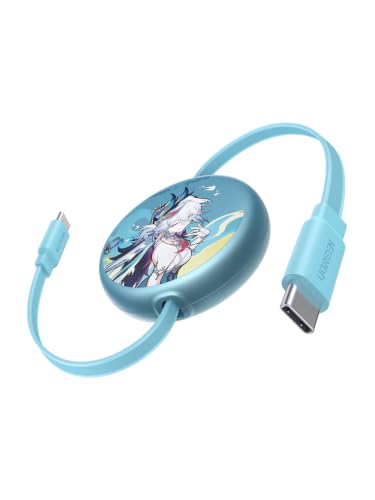 UGREEN Nexode 100W Retractable Cable Honkai: Star Rail, Glacier Blue, 3.3FT - color: Glacier Blue