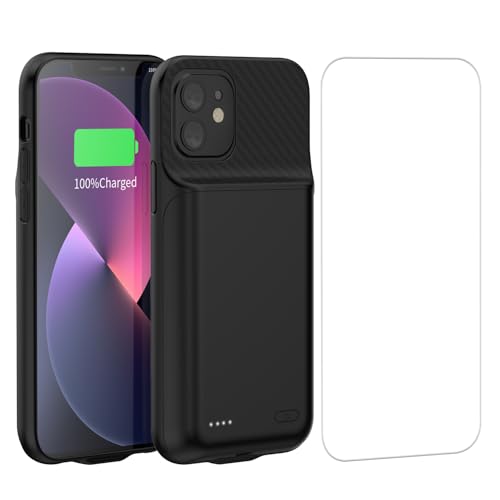 Battery Case for iPhone 13/13Pro/14, 13800 mAh Ultra-Thin Protective Charging case, Portable Rechargeable Expandable Battery Charger, Compatible with iPhone 13/13Pro/14 (6.1 inches), Black