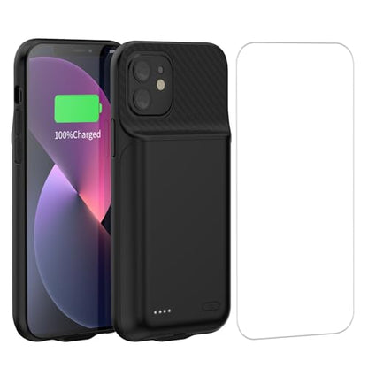 Battery Case for iPhone 13/13Pro/14, 13800 mAh Ultra-Thin Protective Charging case, Portable Rechargeable Expandable Battery Charger, Compatible with iPhone 13/13Pro/14 (6.1 inches), Black