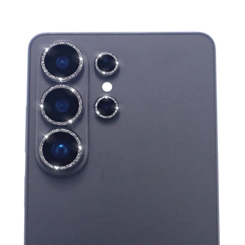 for Samsung Galaxy S26 Ultra Camera Lens Protector, Bling Glitter Metal Ring Tempered Glass Lens Cover Accessories (Black) - color: Black
