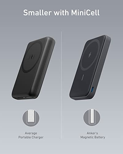 ANKER 622 Magnetic Battery (MagGo), 5,000mAh Foldable Magnetic Wireless Portable Charger with Stand and USB-C Port (On the Side), Magsafe-Compatible for iPhone 16/15/14/13 Series
