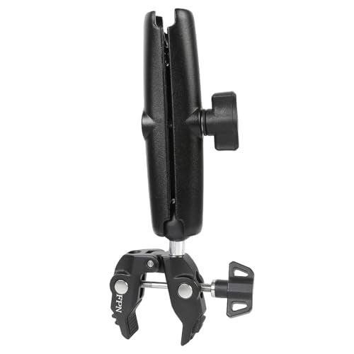Aluminium 1" Ball Handlebar Mount Clamp Base 5.91'' Length Double Socket Arm for Rails 0.5" to 2" in Diameter, Compatible with RAM mounts & Bike Motorcycle Phone Holder - style: Clamp with 5.91" Arm