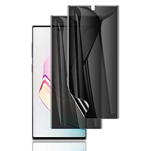 LYWHL 2 Pack for Samsung Note 10 Privacy Screen Protector, Anti-Spy Flexible Film Full Adhesive Screen Protector for Galaxy Note 10 6.3" [Not for Note 10 Plus] [Support Fingerprint ID] - Black - size: Samsung Galaxy Note 10