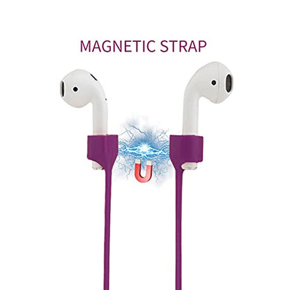 BUISAMG AirPods Magnetic Anti-Lose Strap, Soft Silicone Sport Lanyard - color: Wine Red...