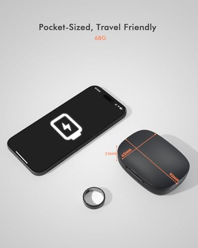 Doohoeek Updated Charging Case Compatible with Oura Ring 5 & 4 & 3 Charger, Wireless Power Station Fits Official Chargers & Fit All-Sized Rings Gen 5 & 4 & 3 1000mAh (Official Charger NOT Included) - color: Black