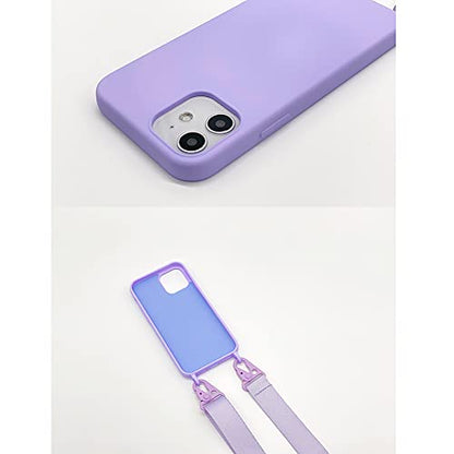 Compatible with iPhone 6/7/8/SE2/SE3,Crossbody Phone Case with Lanyard Cute Soft Silicone Case with Adjustable Shoulder Strap Shockproof Protector Compatible with Women Girls Purple - color: Purple, size: iPhone 6/7/8/SE2/SE3
