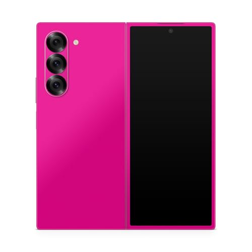 Phone Skin Compatible with Samsung Galaxy Z Fold 6 - Solid Hot Pink - Premium 3M Vinyl Protective Wrap Decal Cover - Easy to Apply | Crafted in The USA by MightySkins - color: Solid Hot Pink, style: Matte Finish