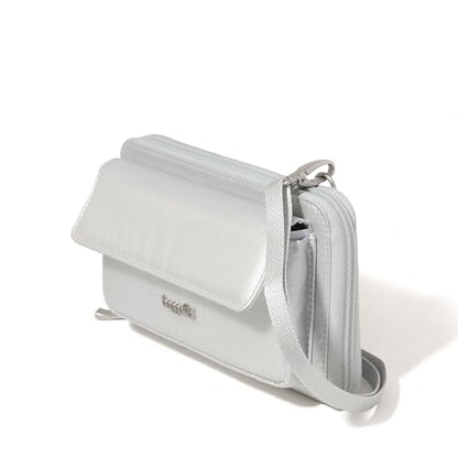 Baggallini Rfid Phone Wallet Crossbody - color: Silver Metallic