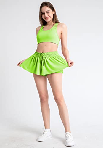 YLDUJ AMUM Womens Flowy Shorts with Pockets - color: Light Green, size: X-Small