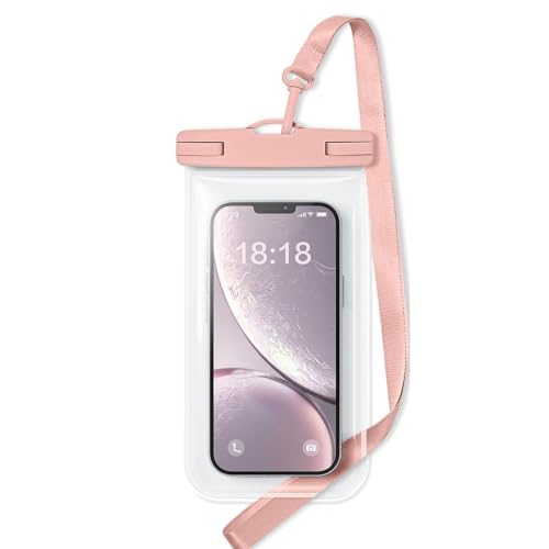 Waterproof Phone Pouch Compatible for iPhone 7in - Power Pink,1 Pack | IPX8 Waterproof Case, Beach Travel Must Haves, Beach Essential, Dry Bag, 1 Pack, for iPhone 17/16/15/14/13/12 Pro Max - color: B6-Powder Pink