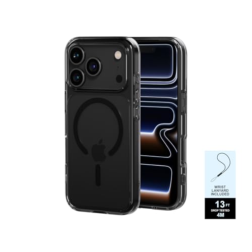 PAUL B for 2025 iPhone 17 Pro Case (Compatible with MagSafe) Military Grade Drop Protection(Drop Tested up to 13FT) Anti Yellowing|Magnetic Rugged Shockproof Phone Cover (Clear Black, iPhone 17 Pro) - color: Clear Black, size: iPhone 17 Pro