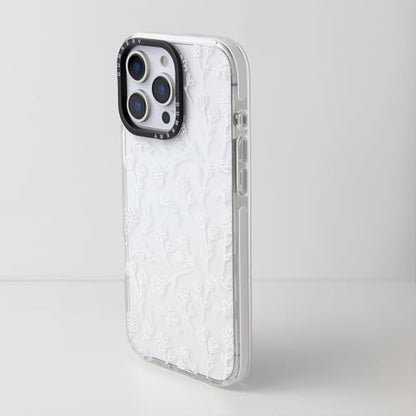 Dumkery Cute White Flowers Case Compatible with iPhone 16 Pro Clear Case, Floral Aesthetic Pattern, Soft TPU Shockproof Cover for Girls Women - size: iPhone 16 Pro
