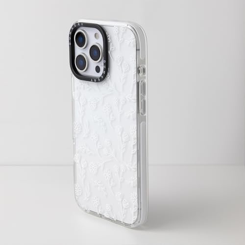 Dumkery Cute White Flowers Case Compatible with iPhone 16 Pro Max Clear Case, Floral Aesthetic Pattern, Soft TPU Shockproof Slim Cases Cover for Girls Women - size: iPhone 16 Pro Max