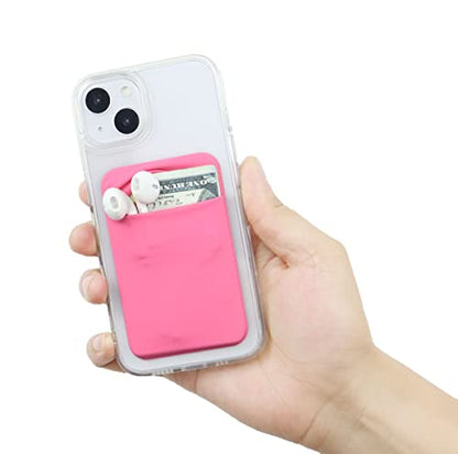 Fulgamo Phone Wallet Stick on,Card Holder for Phone Case,Phone Card Holder - color: Pink,Black,Grey