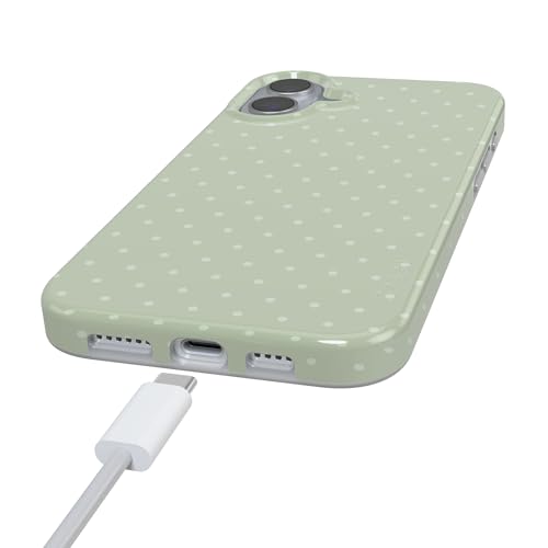Casely iPhone 16 Case | On the Dot | Green Polka Dot | Compatible with MagSafe | Classic Ultra Thin Design - color: On the Dot | Green Polka Dot, size: Iphone 16