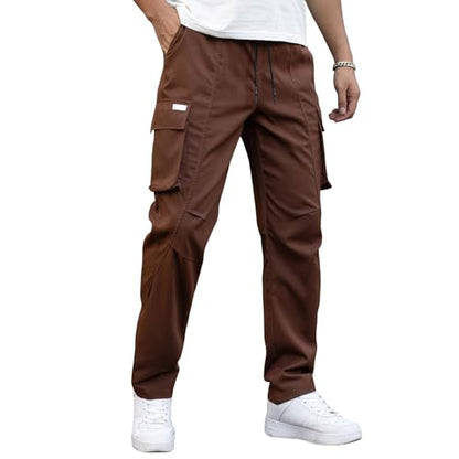 Men Cargo Pants Ripstop Heavy Duty Tactical Waterproof Deep Pockets Casual Beach Construction Tactical Pants for Men - color: A Brown, size: Medium