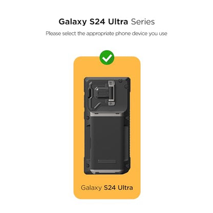 VRS DESIGN Damda Glide DuoGuard for Samsung Galaxy S24 Ultra Phone Case (2024), Premium Sturdy Fully Covered Camera Lens Protection Cover Card Holder Wallet Case (Matte Black) - color: Matte Black, size: Galaxy S24 Ultra