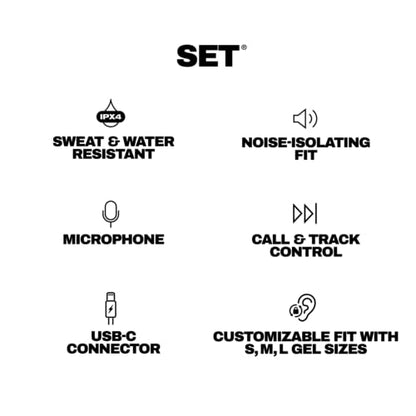 Skullcandy Set USB-C Wired Earbuds with Noise Isolating Fit - True Black - size: USB-C
