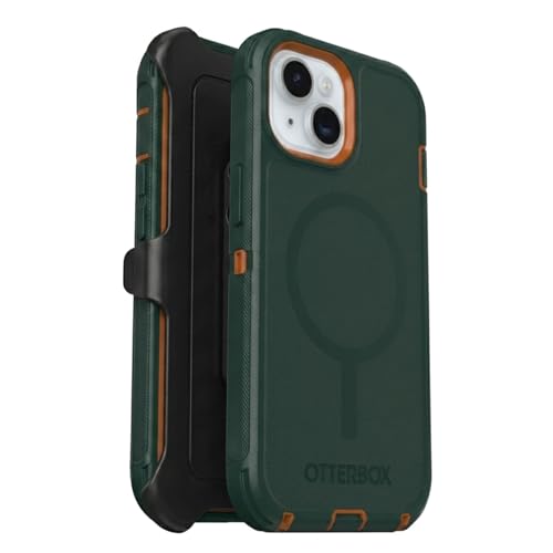 OtterBox iPhone 17e & iPhone 16e (Only) - Defender Series MagSafe Case - Green Intrigue - Built-in Magnets - Screenless - Rugged & Durable - with Port Protection - Holster Clip Included - color: Green Intrigue, style: MagSafe