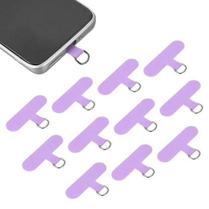 uxcell 12pcs Phone Tether Tab, Universal Phone Lanyard Patch T Shape Cell Phones Strap Replacement Part for Most Smartphone Cases, Light Purple - color: Light Purple