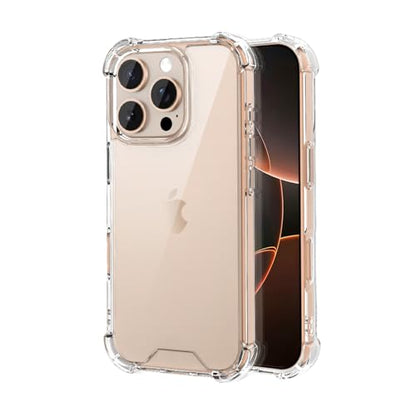 for iPhone 16 Pro Premium Quality Clear Case with Airbags – Hard Shockproof Transparent Cover with Airbag Corners, Strong A+ Military Grade Drop Protection, Anti-Yellowing, Crystal Clear for 16 pro