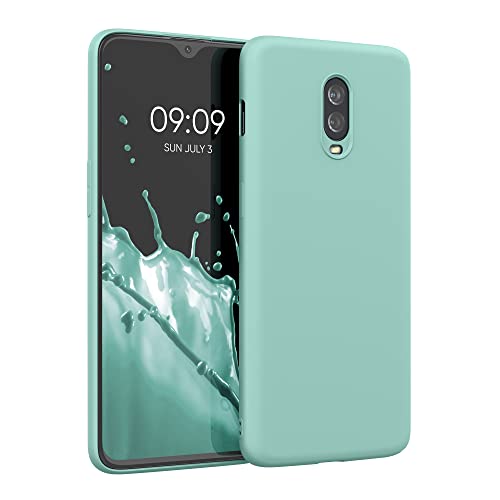 kwmobile Case Compatible with OnePlus 6T Case - Slim Protective TPU Silicone Phone Cover - Mint Matte - color: mint matte