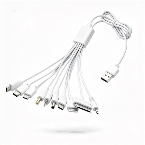 10 in 1 Multi USB Charging Cable for Phones MP3 Speaker & More - color: White