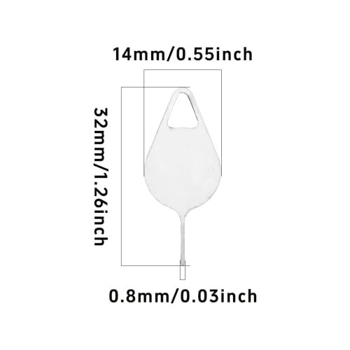 100PCS Universal Metal SIM Card Ejector Pin, Professional Tray Removal Opening Tool for Most Smartphones Tablets Mobile Devices - size: 100PCS