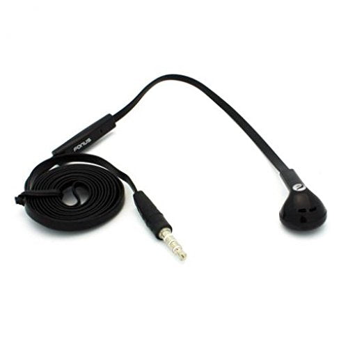 Mono Headset Wired Earphone Single Earbud 3.5mm Headphone Flat Black Compatible with GreatCall Jitterbug Flip