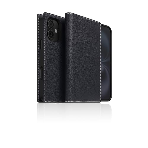 SLG D8 Full Grain Leather Wallet Case for iPhone 16 - [2-in-1] Handcrafted Detachable Diary Style with Magnetic MagSafe Back Cover, Gift Box Included (Black Blue) - color: [D8 Full Grain] Black Blue, size: iPhone 16