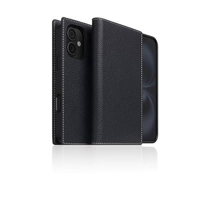 SLG D8 Full Grain Leather Wallet Case for iPhone 16 - [2-in-1] Handcrafted Detachable Diary Style with Magnetic MagSafe Back Cover, Gift Box Included (Black Blue) - color: [D8 Full Grain] Black Blue, size: iPhone 16