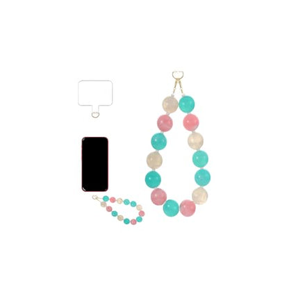 Marble Beaded Phone Wrist Strap Colorful Phones Charm Anti Theft Phones Chain Detachable Hand-Free Y2k Tops - color: Colorful 2