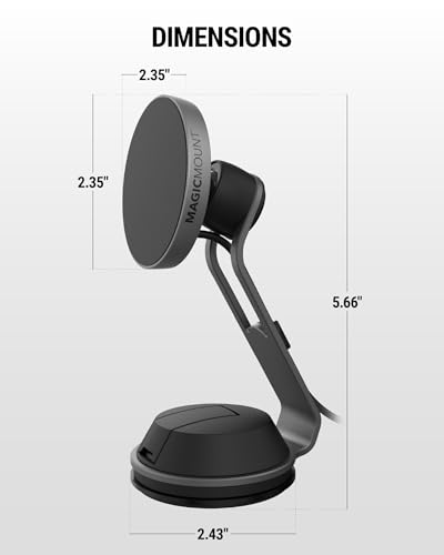 Scosche MagicMount Charge Pro Qi2 Home/Office MagSafe Suction Mount, 15W Fast Wireless Charger Magnetic Cell Phone Holder Compatible with iPhone 16/15/14/13/12 Pro Max Plus and Samsung Galaxy S25 - size: Circle, style: Home / Office Suction