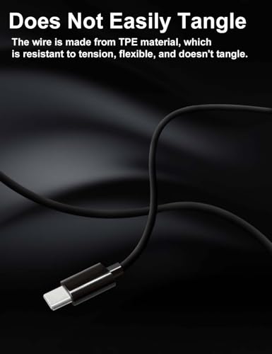 MAS CARNEY USB C Headphones for Samsung S26 S25 S24 A16, iPhone 18 17 16 15 - color: Black