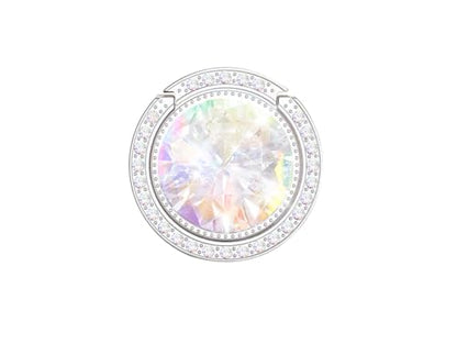 Glitter Bling Bling Phone Ring Holder,Sparkle Phone Ring Grip Artificial Diamond Stand,Rhinestone Cell Finger Ring for Phones,Pad(Silver) - color: Silver
