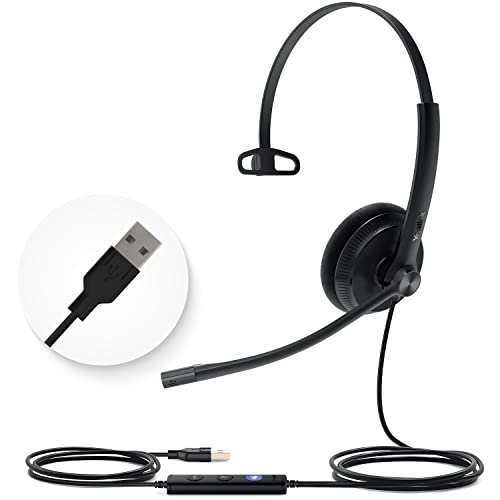 Yealink UH34 Lite Wired Headset,USB-A, Noise Canceling Mic,in-Line Controls