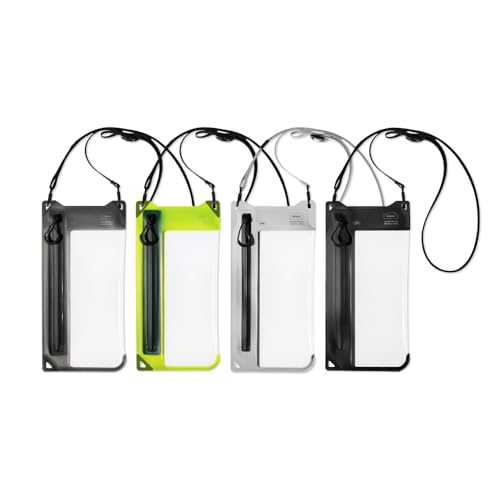 bitplay AquaSeal IPX8 2 Way Waterproof Phone Pouch, Outdoor Dry Bag with Adjustable Lanyard for Universal Phone Case, Horizontal and Vertical Wear, Black - color: Black