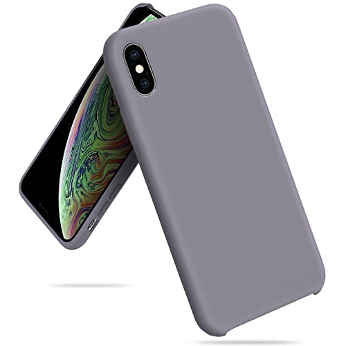 TUDIA TPU Silicone Case Compatible with iPhone Xs MAX Case (2018), Smooth Lightweight Shockproof Ultra Slim Silicone Protective Cover - Lavender Gray - color: Lavender Gray, size: iPhone XS Max