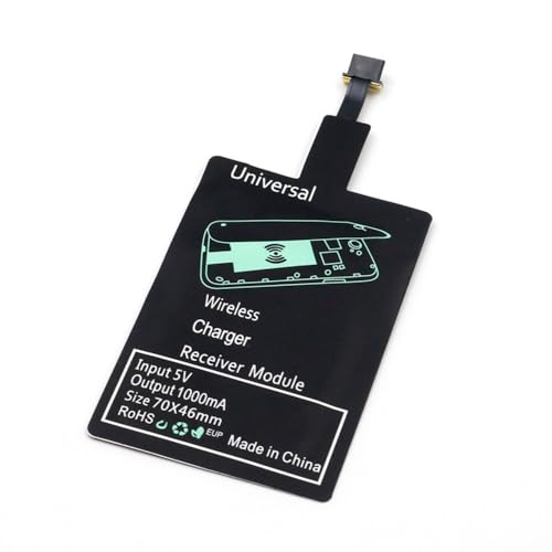 Universal Micro-USB Type A Qi Wireless Charging Receiver Patch Module Chip for Android - Fast Speed & Slim Wireless Charger Receiver - Wireless Charging Adapter Compatible with All Android Smartphones