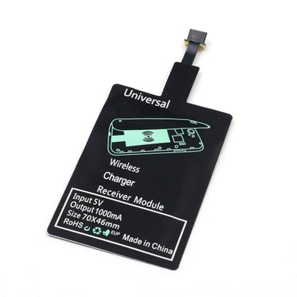 Universal Micro-USB Type A Qi Wireless Charging Receiver Patch Module Chip for Android - Fast Speed & Slim Wireless Charger Receiver - Wireless Charging Adapter Compatible with All Android Smartphones