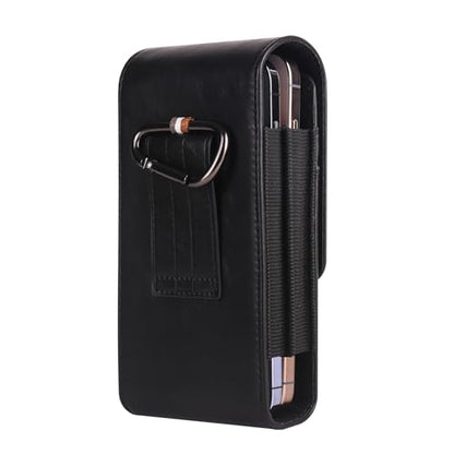 Dual Belt Clip Holster Case Double Cell Phone Pouch Card Slots Holder for iPhone 15 Pro Max 14 Pro Max Motorola Moto G Stylus 5G 2024 G Power 5G Galaxy S25 Ultra S24 Plus S23 Fe S22+ A15 A36 (Black) - color: Black