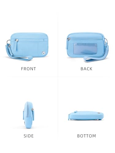 WESTBRONCO Wristlet Wallets for Women – RFID Blocking Quilted Nylon Phone Wallet, Card Holder Purse for Travel & Everyday Use - color: Blue