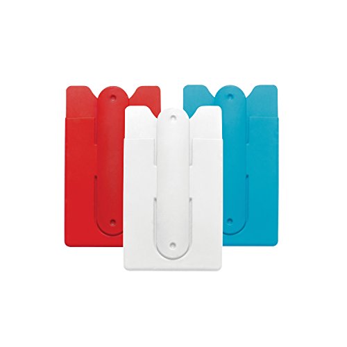 USA Merchant Cell Phone Wallet with Stand: iPhone, Android & Most Smartphones 3 Pc Pack - Red, White & Teal - color: Red, White & Teal