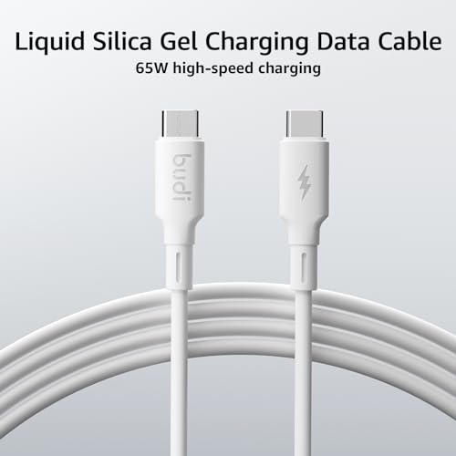BUDI 33W Extra Slim Portable Wall Charger 2-Port Wall Charger Convenient Travel Accessories Compatible with MacBook and IPad iPhone Samsung Galaxy USB C Laptop Switch, Etc. (33W iPhone Set) - color: 33W iPhone Set