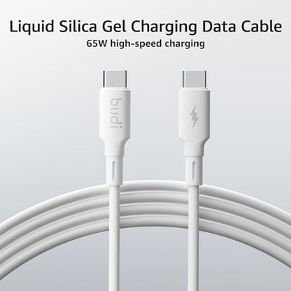 BUDI 33W Extra Slim Portable Wall Charger 2-Port Wall Charger Convenient Travel Accessories Compatible with MacBook and IPad iPhone Samsung Galaxy USB C Laptop Switch, Etc. (33W iPhone Set) - color: 33W iPhone Set
